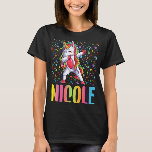 T-shirt Dabbing Unicorn Nicole (Devant)