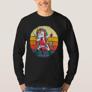 T-shirt Dabbing Unicorn Pêche Vintage mignonne filles vête