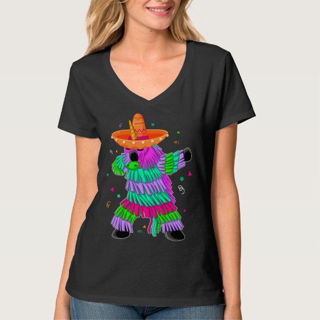 T-shirt Dabbing Unicorn Pinata Mexican Fiesta Cinco De May (Devant)