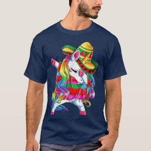 T-shirt Dabbing Unicorn Poncho Poncho Casquette Chemise Ci