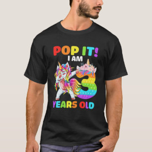 T-shirt Dabbing Unicorn Pop It I Am 3 Years Old Kids 3Th B