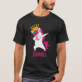 T-shirt Dabbing Unicorn Queen Personnalisé CHARLI