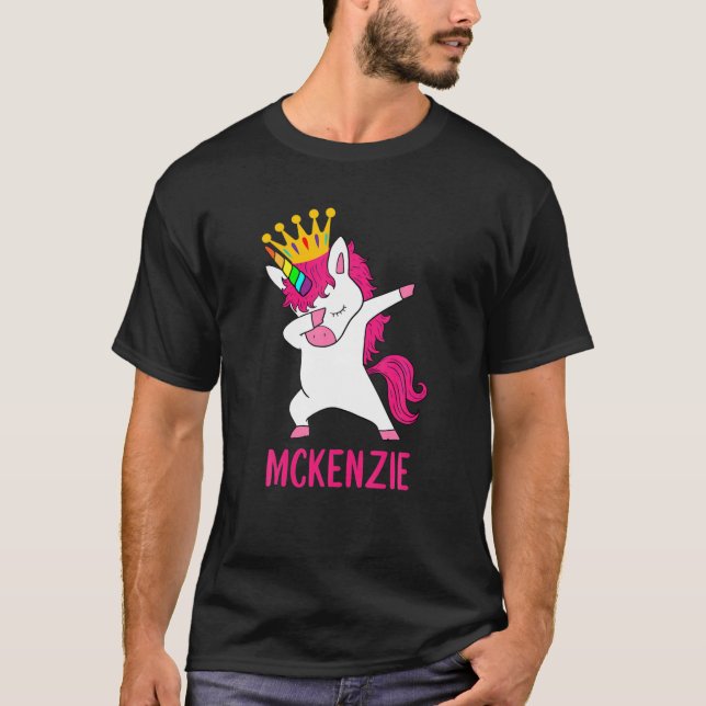 T-shirt Dabbing Unicorn Queen Personnalisée MCKENZIE (Devant)