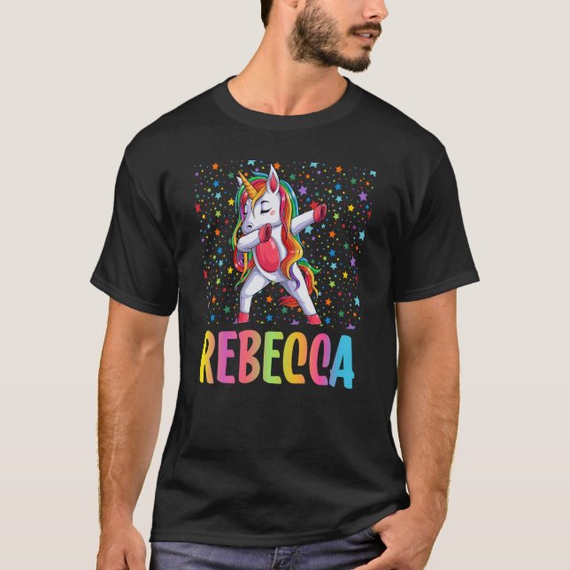 T-shirt Dabbing Unicorn Rebecca (Devant)