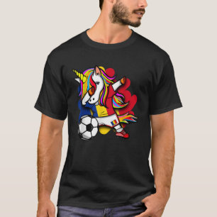 T-shirt Dabbing Unicorn Roumanie Fans de football Jersey R