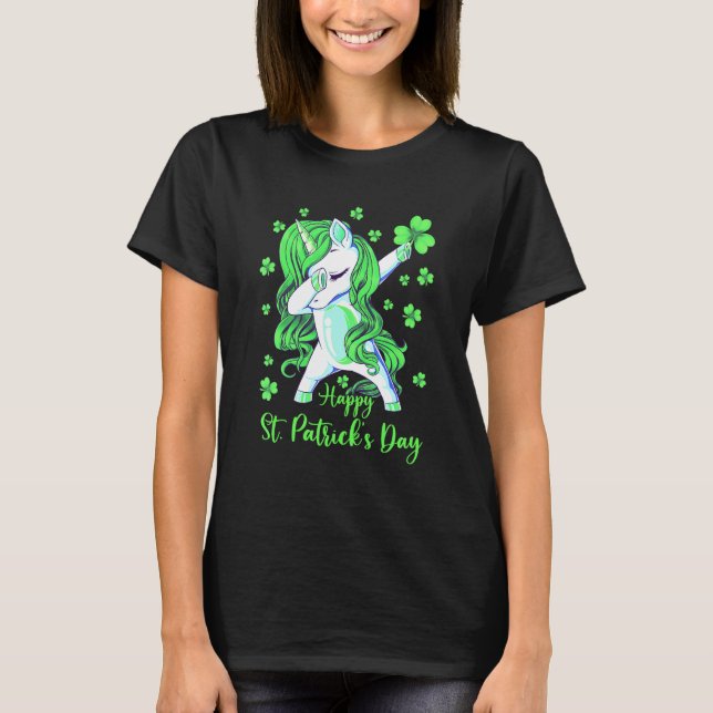 T-shirt Dabbing Unicorn Shamrocks It's St Patricks Day & M (Devant)