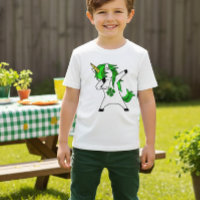 Dabbing Unicorn St. Patrick's Day Shamrock vert