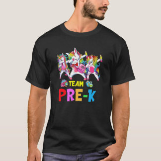 T-shirt Dabbing Unicorn Team Pre K Teacher Student First D