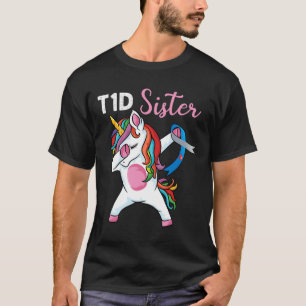 T-shirt Dabbing unicorne pour soutenir la soeur Type 1 Dia