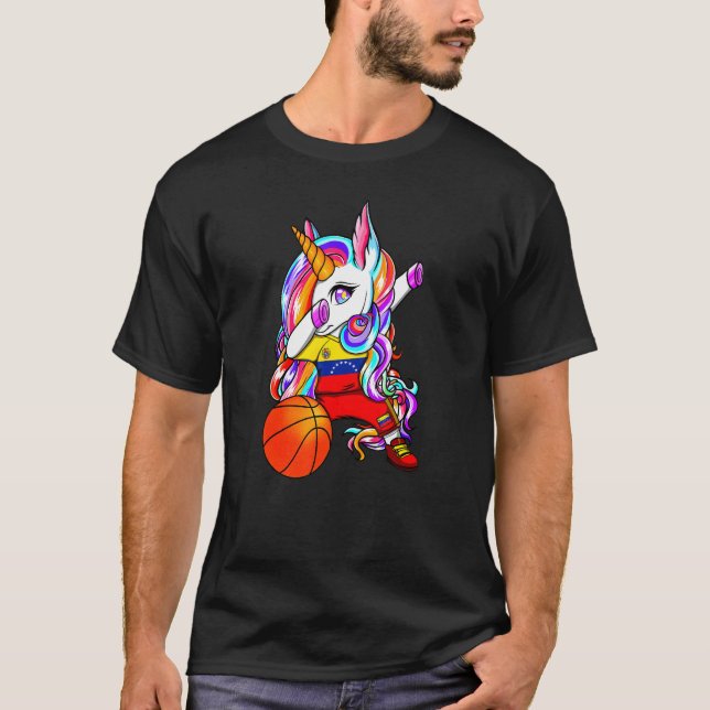 T-shirt Dabbing Unicorne Venezuela Fans de basket Jersey B (Devant)
