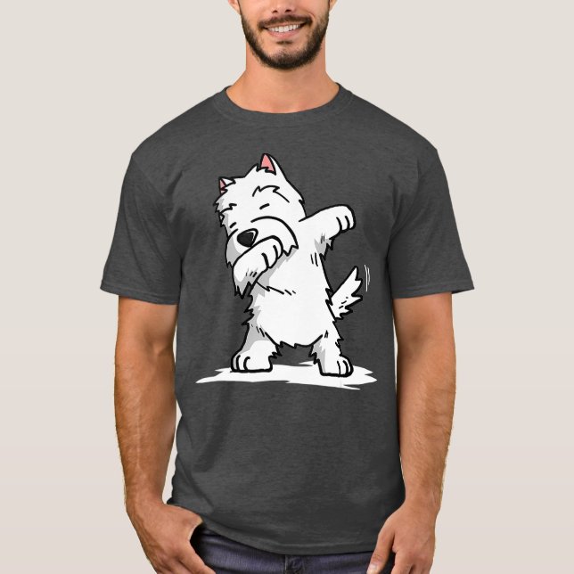 T-shirt Dabbing Westie Funny West Highland White Terrier (Devant)