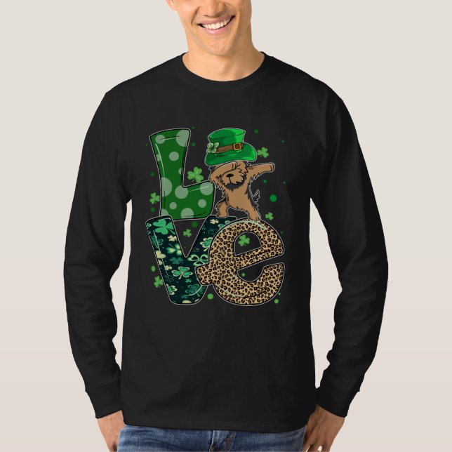 T-shirt Dabbing Yorkie Dog LOVE Shamrock  St Patrick s Day (Devant)