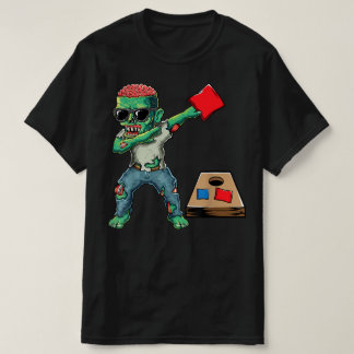T-shirt Dabbing Zombie Halloween Cornhole Trou ou traiteme
