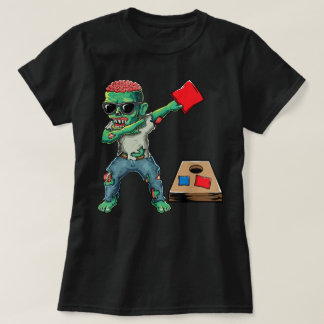 T-shirt Dabbing Zombie Halloween Cornhole Trou ou traiteme