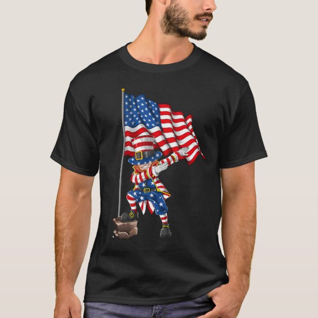 T-shirt Dabel Oncle Sam 4 juillet drapeau américain (Devant)