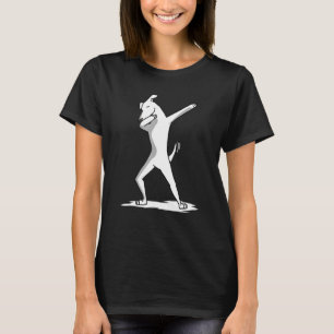 T-shirt Dabing Chien blanc Dab Dance