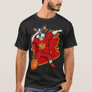 T-shirt Dabing Français Bulldog Montenegro Fan de basket-b