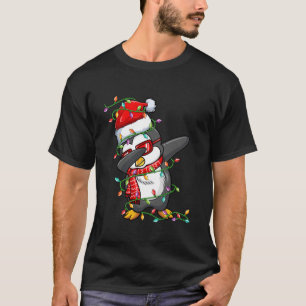 T-shirt Dabing Penguin Portant le chapeau de Père Noël Pen