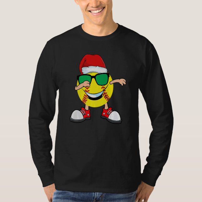 T-shirt Dabing softball Ball Santa Hat Lunettes de soleil  (Devant)