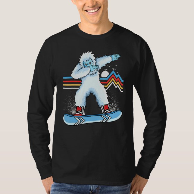 T-shirt Dabing Yeti Vintage Snowboard Retro Snowboard (Devant)