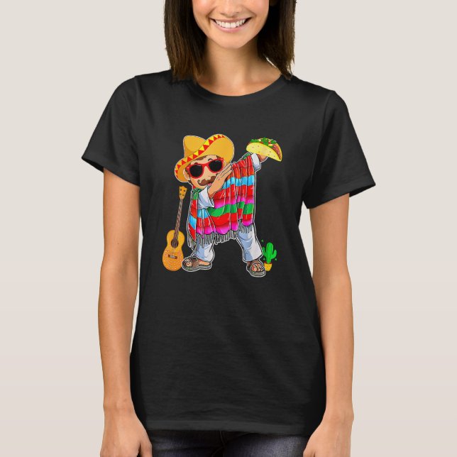 T-shirt Dabler Mexicain Poncho Cinco De Mayo Hommes Sombre (Devant)