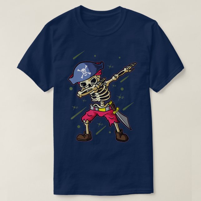 T-shirt Dabler Squelette Pirate Halloween Enfants (Design devant)