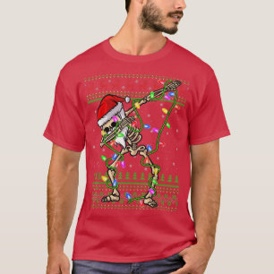 T-shirt Dabler Squelette Xmas Lights Ugly Père Noël Skelet