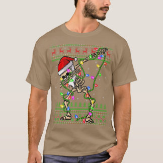 T-shirt Dabler Squelette Xmas Lights Ugly Père Noël Skelet