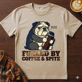 T-shirt D'abord le café puis la vie d'adulte Chihuahua gri