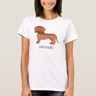 T-shirt Dachshund à la robe lisse rouge Chien de dessin an