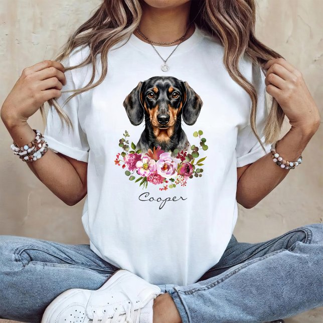 T-shirt Dachshund à l'aquarelle (Créateur téléchargé)