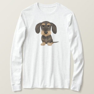 T-shirt Dachshund À poils durs  Teckel de chien en caricat