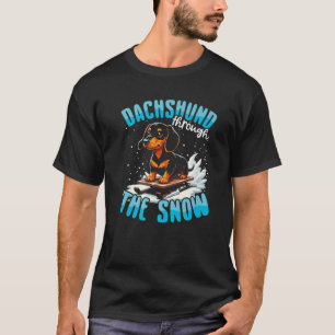 T-shirt Dachshund à travers la neige Chien de Vienne d'hiv