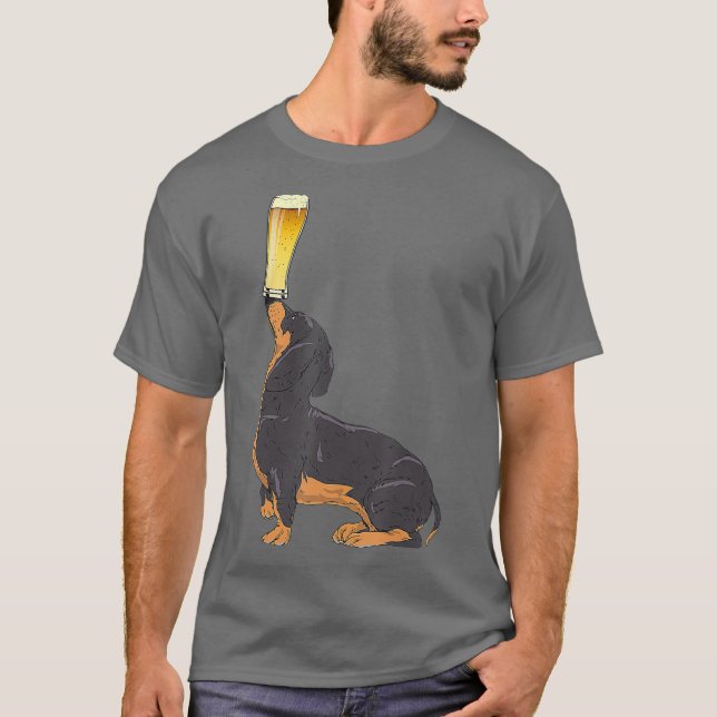 T-shirt Dachshund Amateurs de bière Chemise Achat bière Te (Devant)