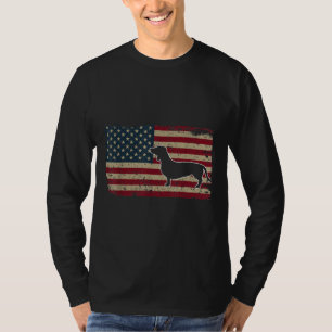 T-shirt Dachshund America Drapeau Patriotique Weiner Chien