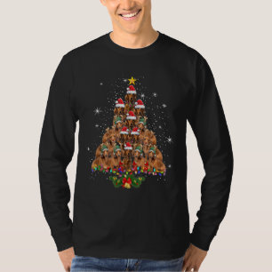 T-shirt Dachshund, arbre de Noël amusant pour les hommes