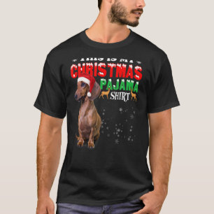 T-shirt Dachshund Arbres de Noël Léopard Rouge Buffalo à c