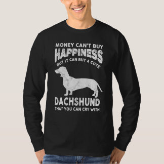 T-shirt Dachshund Argent Bonheur Animal Chien Plaisanter D