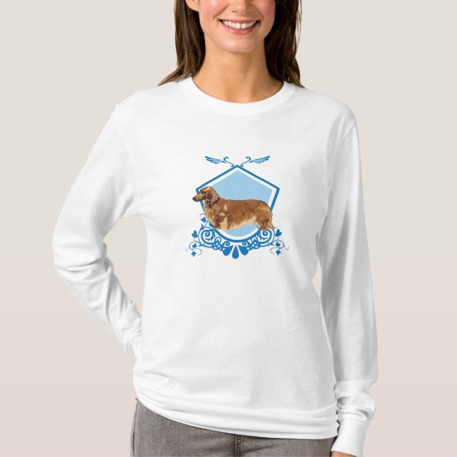 T-shirt Dachshund aux cheveux longs (Devant)