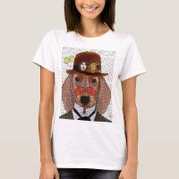 Dachshund avec Casquette Bowler Steampunk