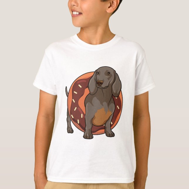 T-shirt Dachshund avec Donut (Devant)