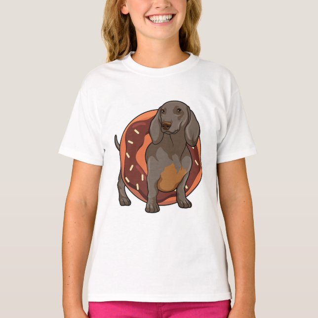 T-shirt Dachshund avec Donut (Devant)