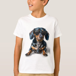 T-shirt Dachshund Avec Lunettes De Soleil