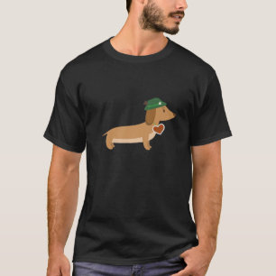 T-shirt Dachshund Bavarois Drôle Avec Coeur En Pain D'Enfe