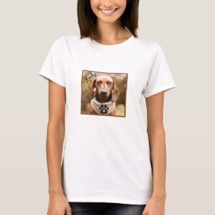 T-shirt Dachshund Brun avec les Yeux Fermés