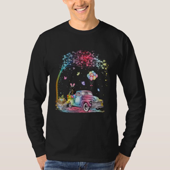 T-shirt Dachshund Bunny Truck Easter Eggs Hunting Dog  Eas (Devant)