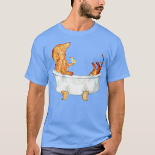 T-shirt Dachshund chien brun cheveux court toilette Peintu