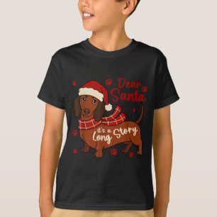 T-shirt Dachshund Chien Cher Père Noël C'est Une Longue Hi