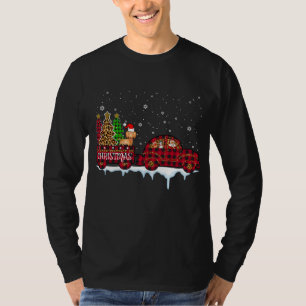 T-shirt Dachshund Chien de Noël Camion Rouge Plaqué Père N