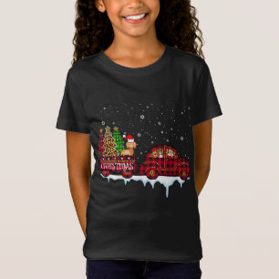 T-Shirt Dachshund Chien de Noël Camion Rouge Plaqué Père N